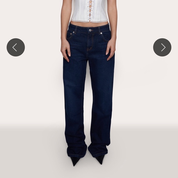 Danielle Guizio Low Rise Denim Dark Wash - Picture 2 of 7